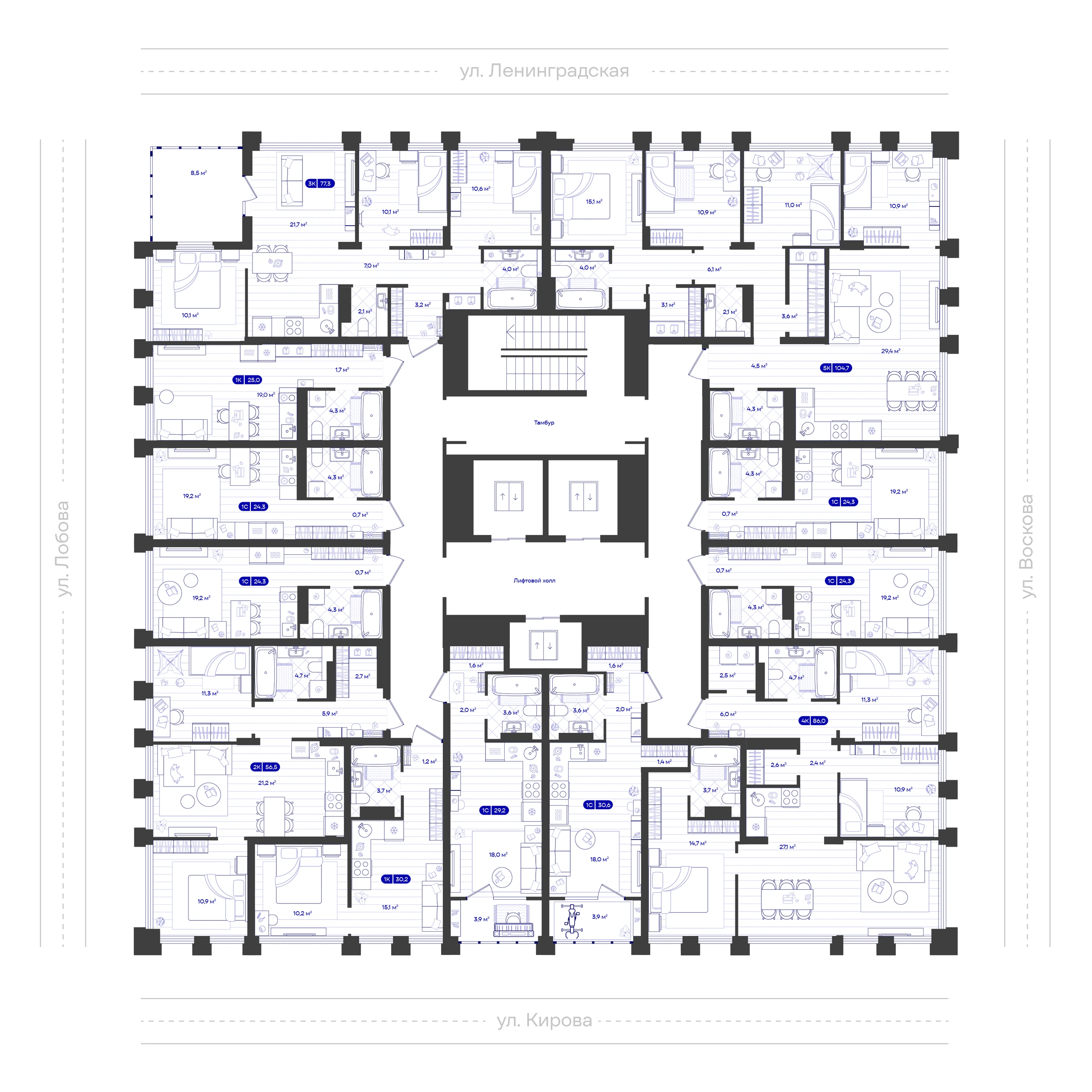4-к 86 м² — изображение 2