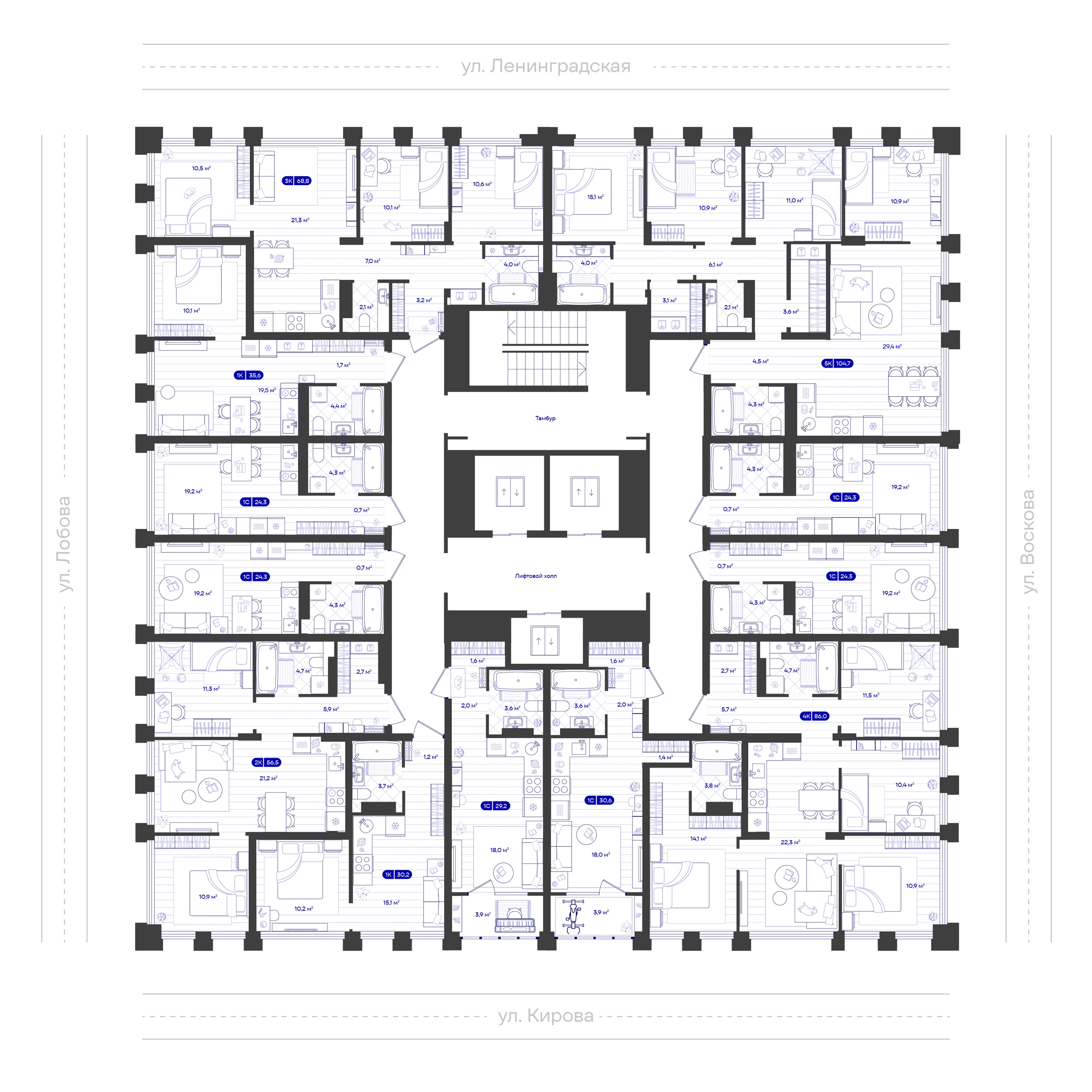 5-к 104,7 м² — изображение 2