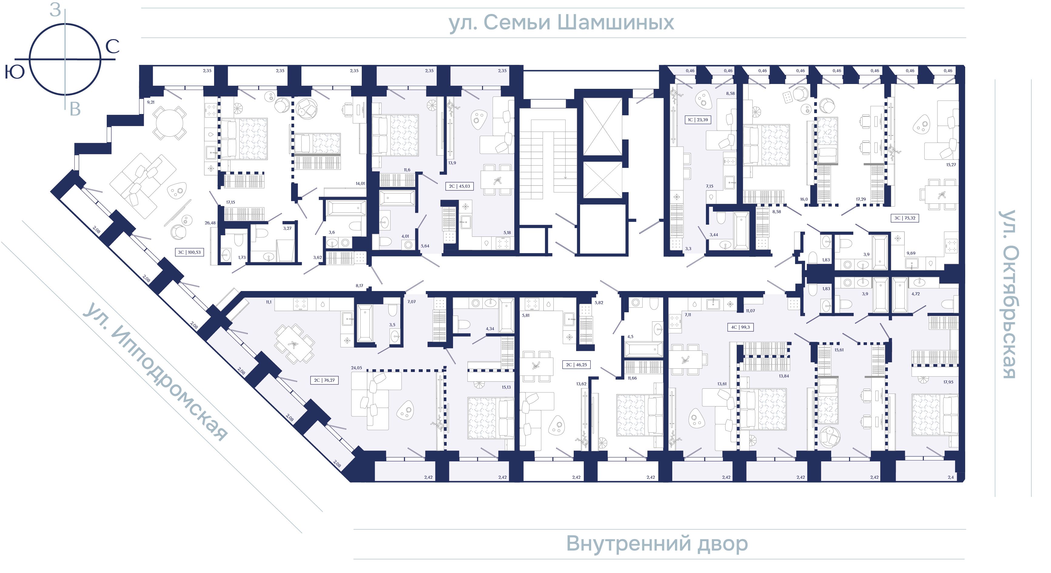 Планировка — 4-комнатная