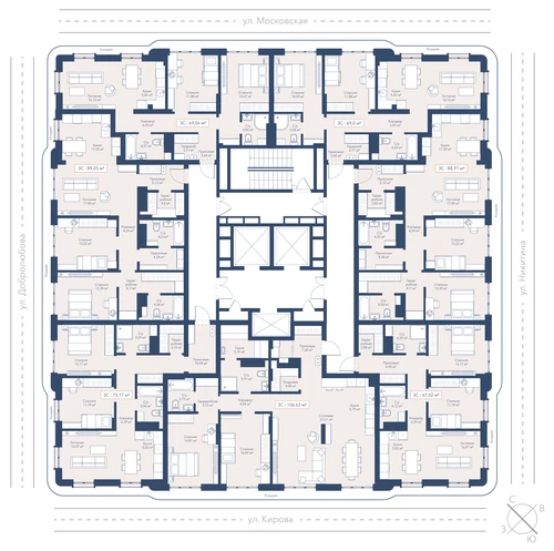 2-к 89 м² — изображение 2
